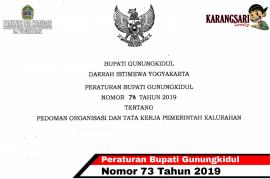 PERATURAN BUPATI GUNUNGKIDUL NOMOR 73 TAHUN 2019